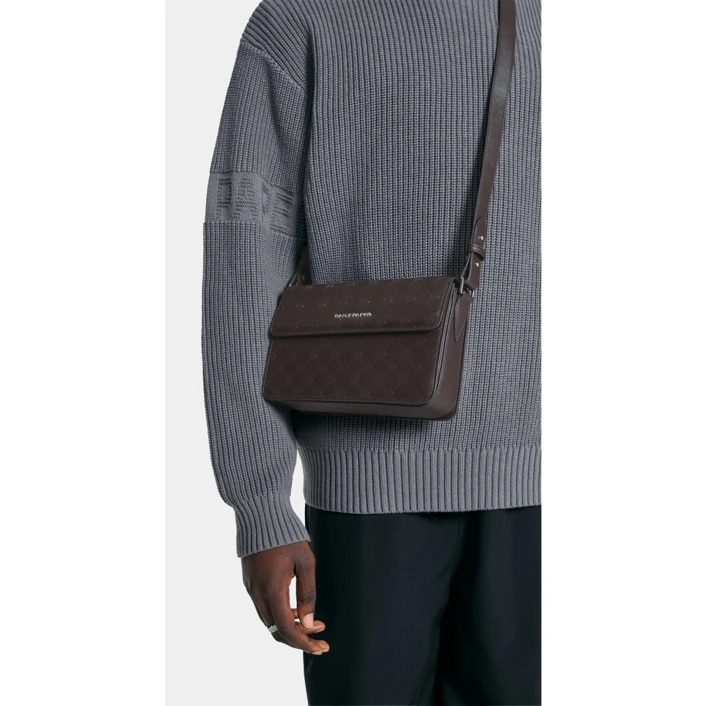 Daily Paper Monogram Leren Schoudertas Brown Heren