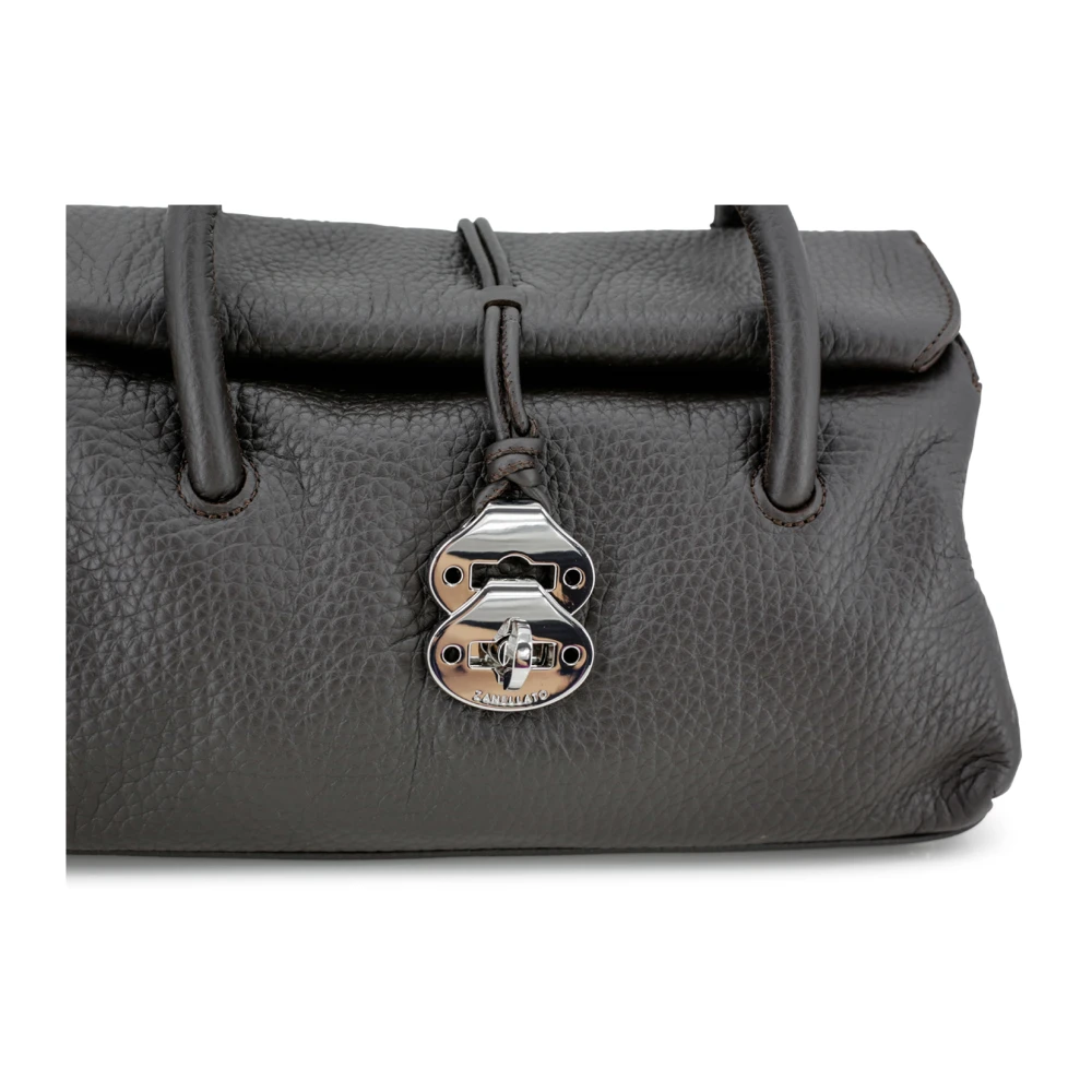 Zanellato Bruine Handtas met Geribbelde Textuur en Studs Brown Dames