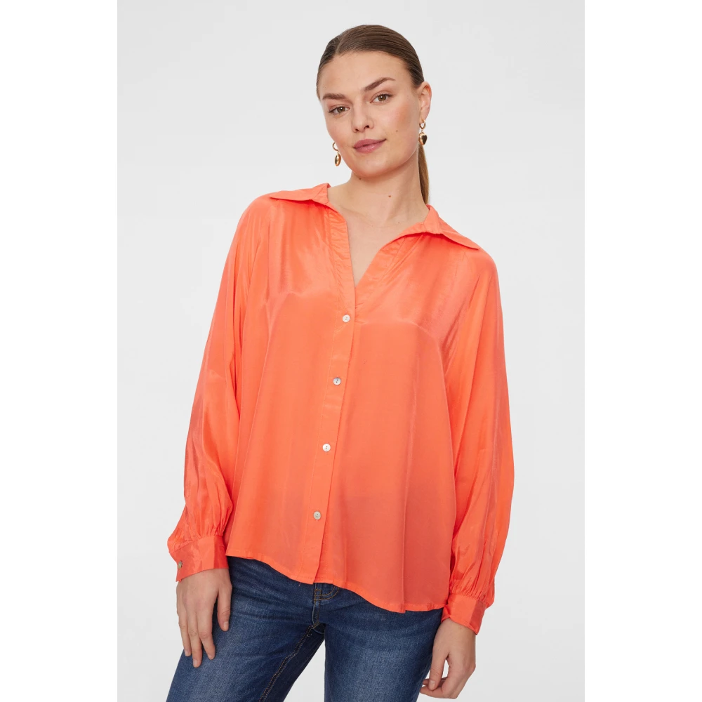 Freequent Blouse Fqmadde Hot Coral Orange Dames