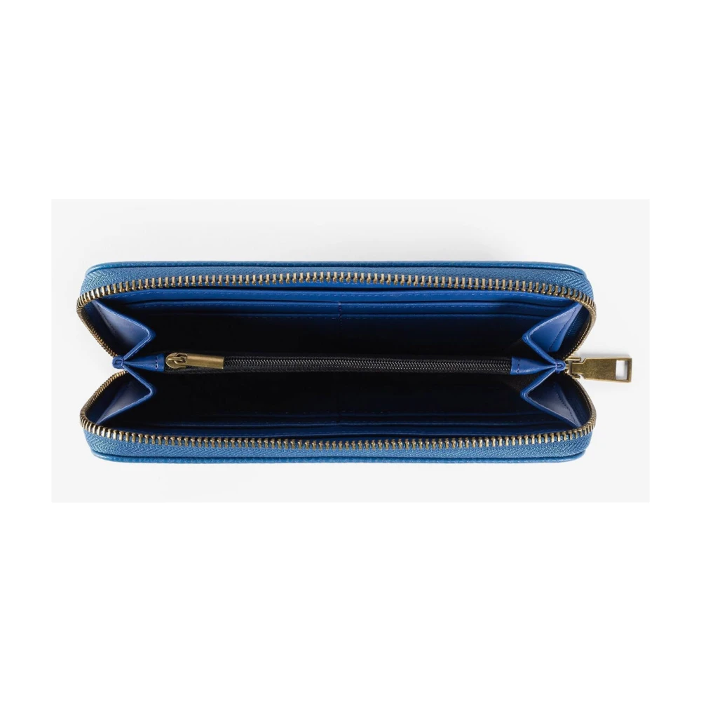 Roberto Cavalli Monogram Zip-Around Portemonnee met Kaartsleuven Blue Dames