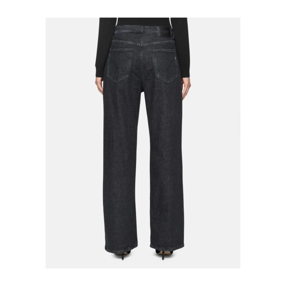 Dondup Aangepaste applicatie zwarte spijkerbroek Black Dames