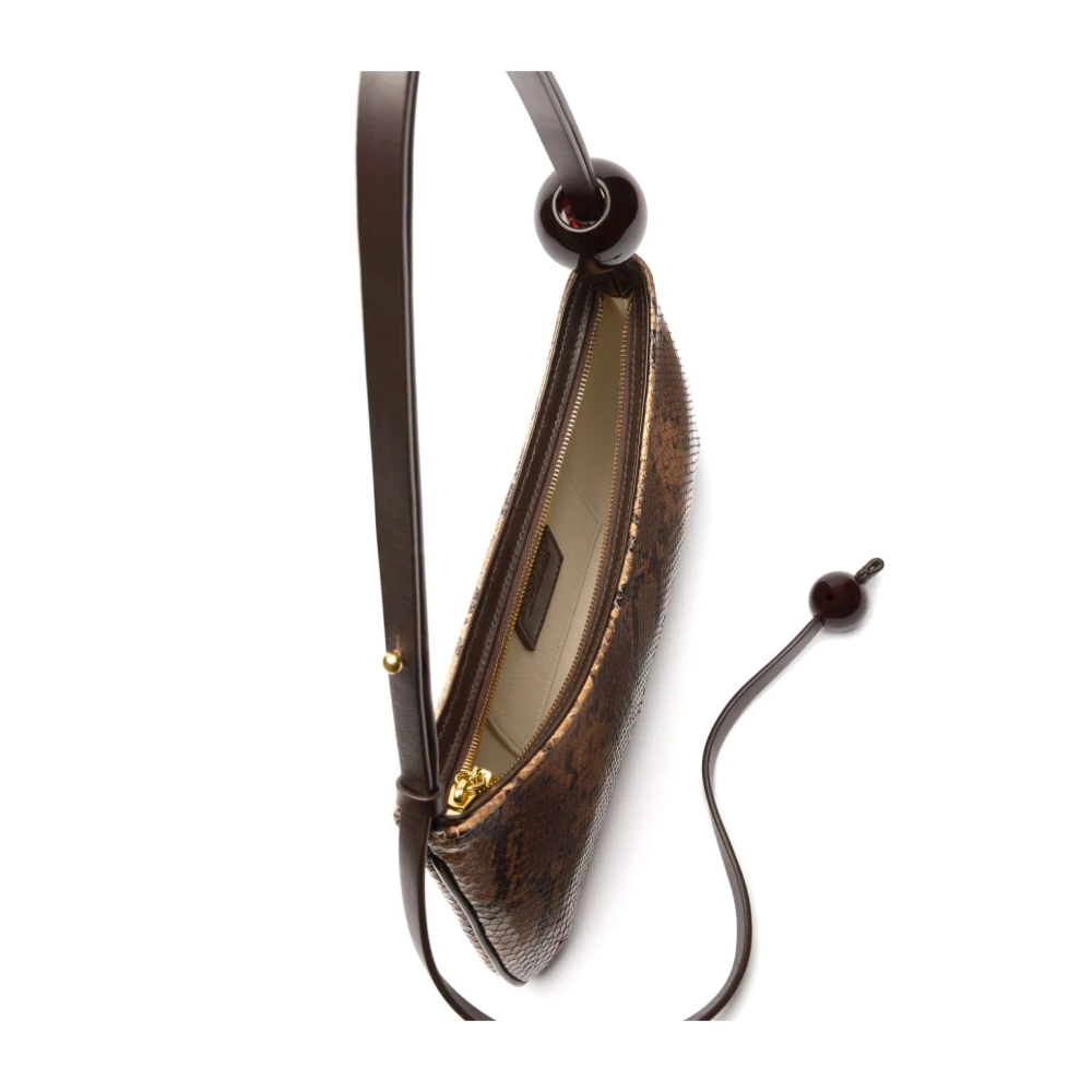 Jacquemus Bruine Python Leren Schoudertas Brown Dames