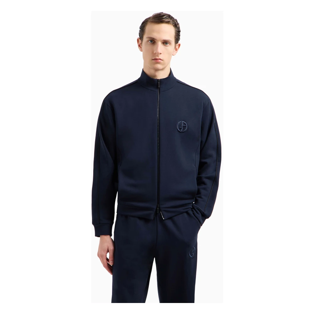 Giorgio Armani Nachtblauwe Blouson Jas Blue Heren
