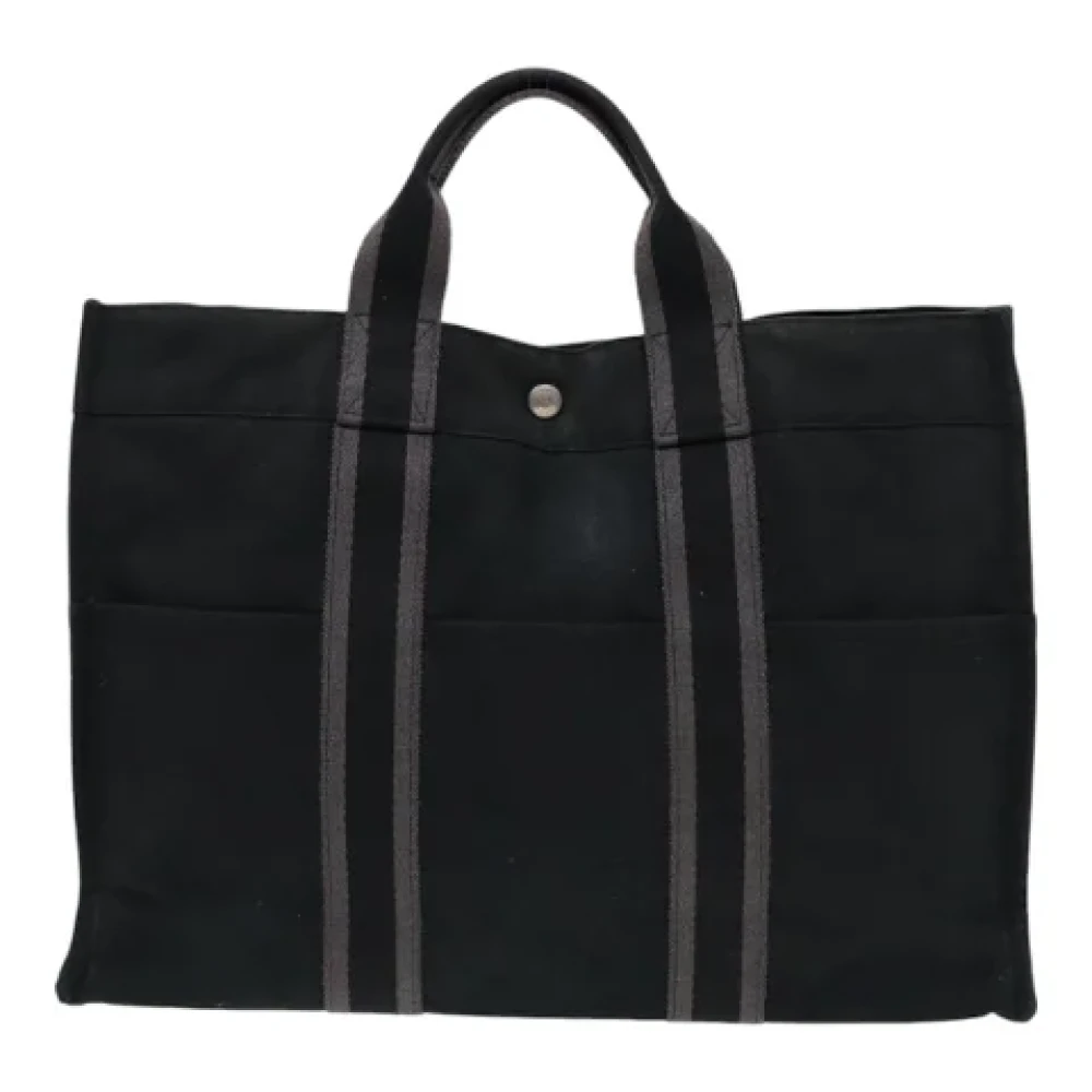 Hermès Vintage Pre-owned Canvas handbags Gray Dames