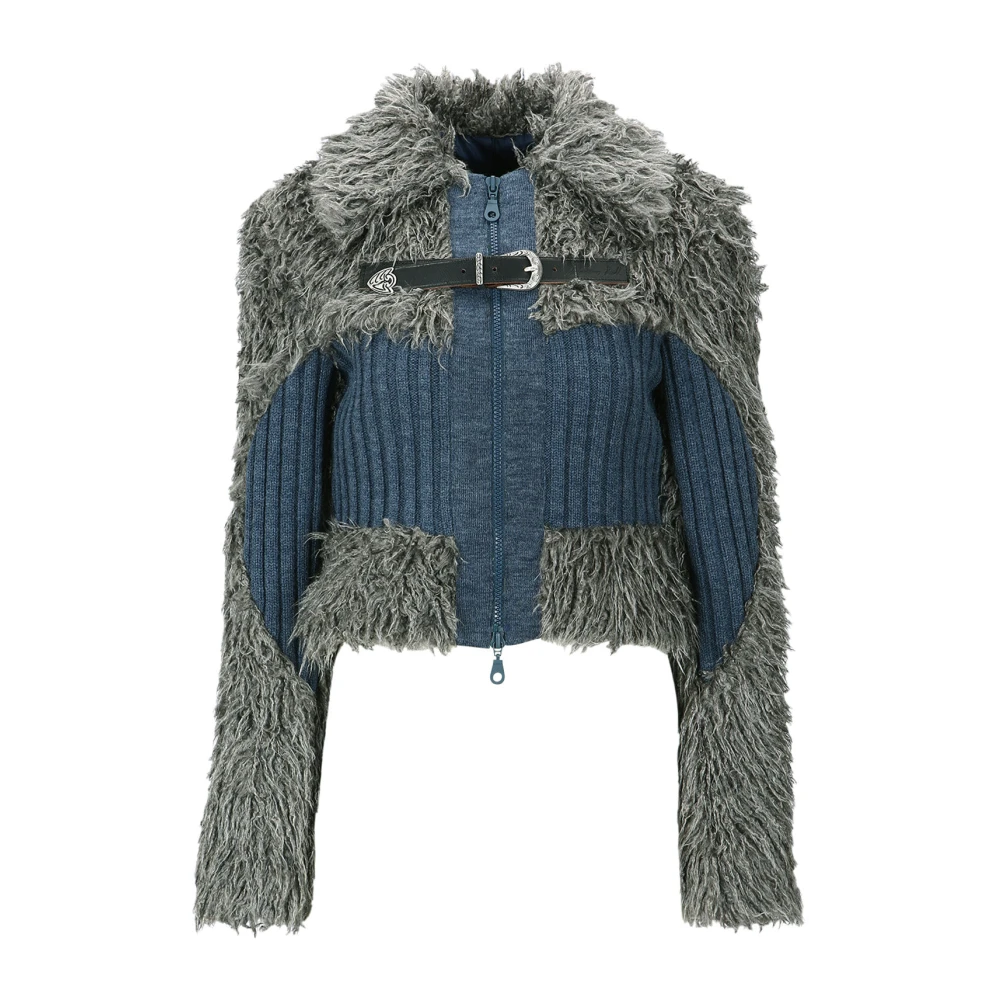 Andersson Bell Shearling Zip-Up Sweater Multicolor Dames