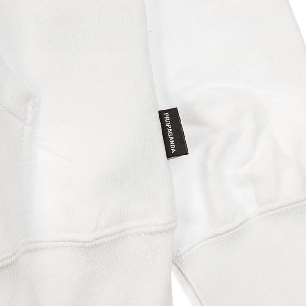 Propaganda Witte lichtgewicht hoodie met ribbels White Heren