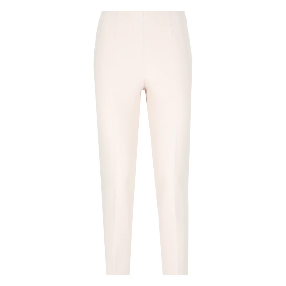 PESERICO Natuurlijke stoffen broek met zijritsen Beige Dames