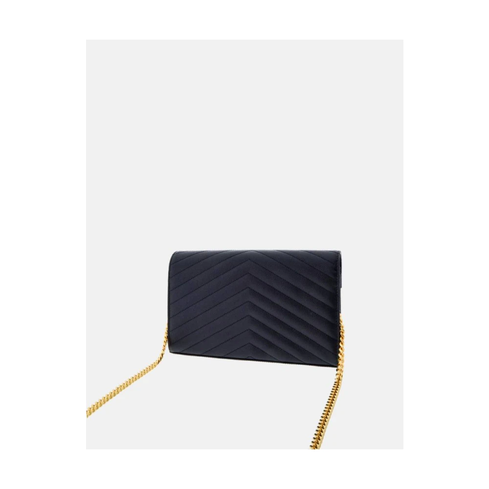 Saint Laurent Zwarte leren Cassandre kettingtas Black Dames