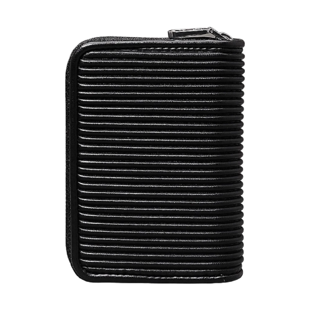 Calvin Klein Zwarte Geribbelde Eco-Leren Portemonnee Black Dames
