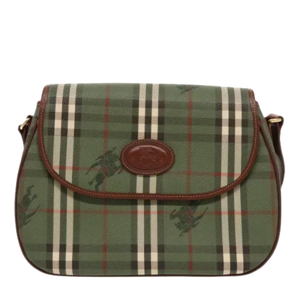 Burberry Vintage Pre-owned Canvas shoulder-bags Green Dames