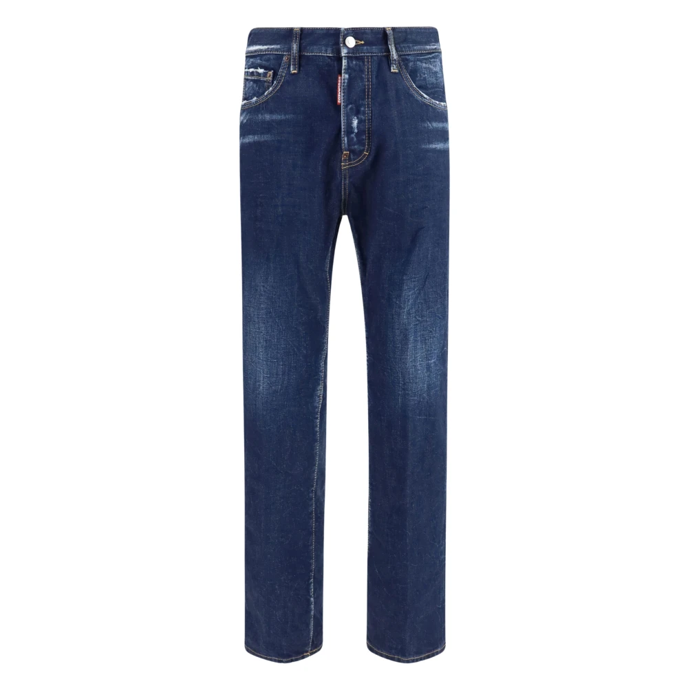 Dsquared² Blue Cotton Straight-Leg Jeans - IT44 | XS - Image 3