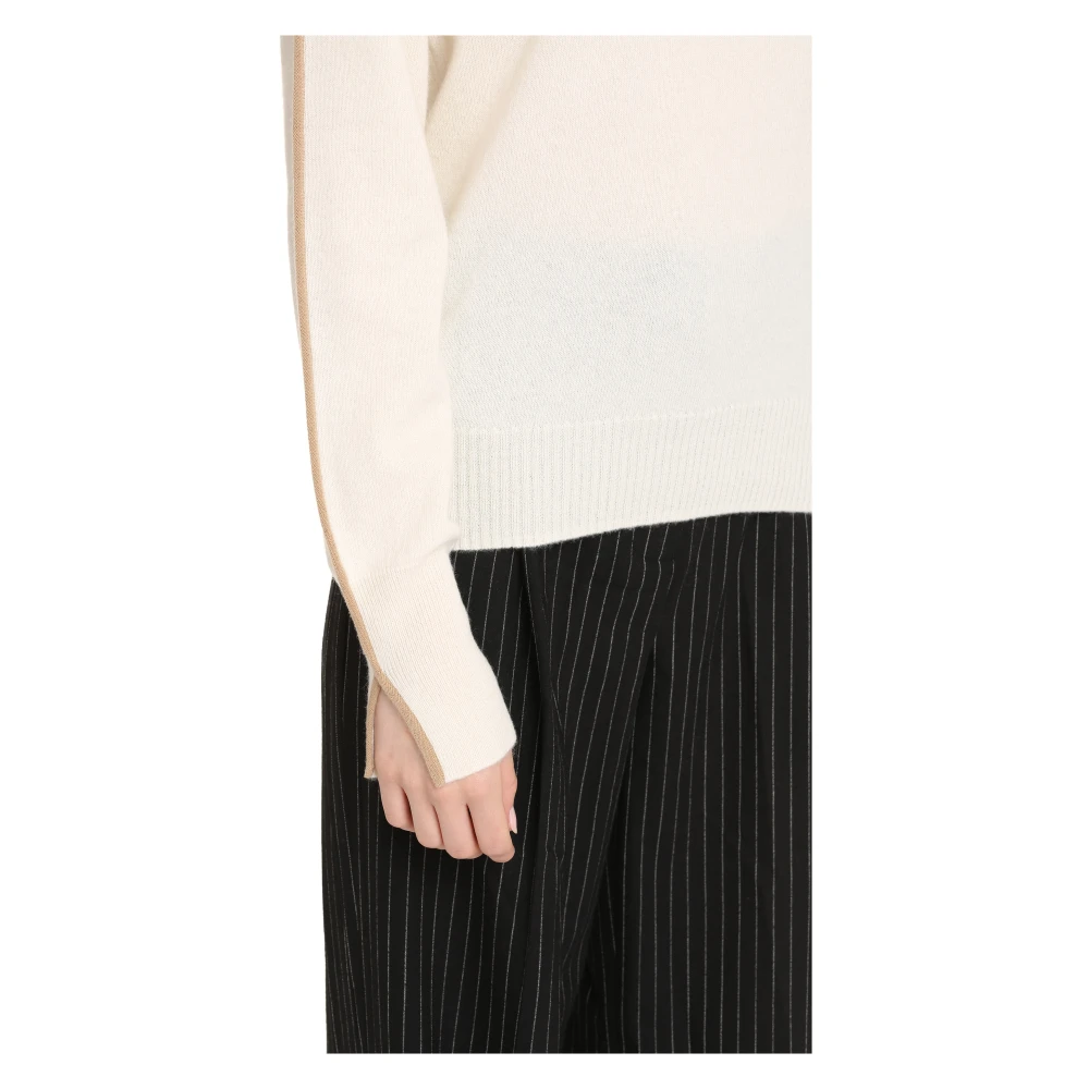 Hugo Boss Kasjmiertrui met Ribgebreide Randen Beige Dames