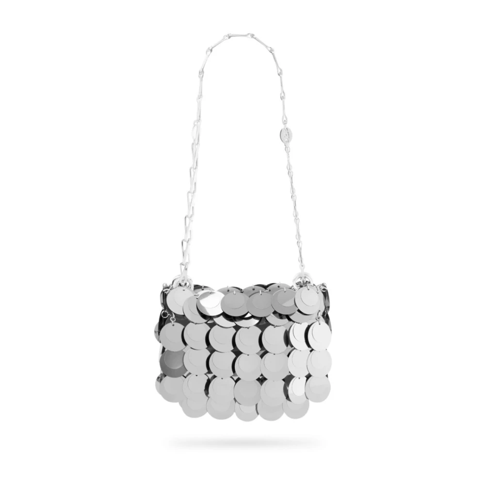 Rabanne Women's Gray Sparkle Nano Pochette Shoulder Bag