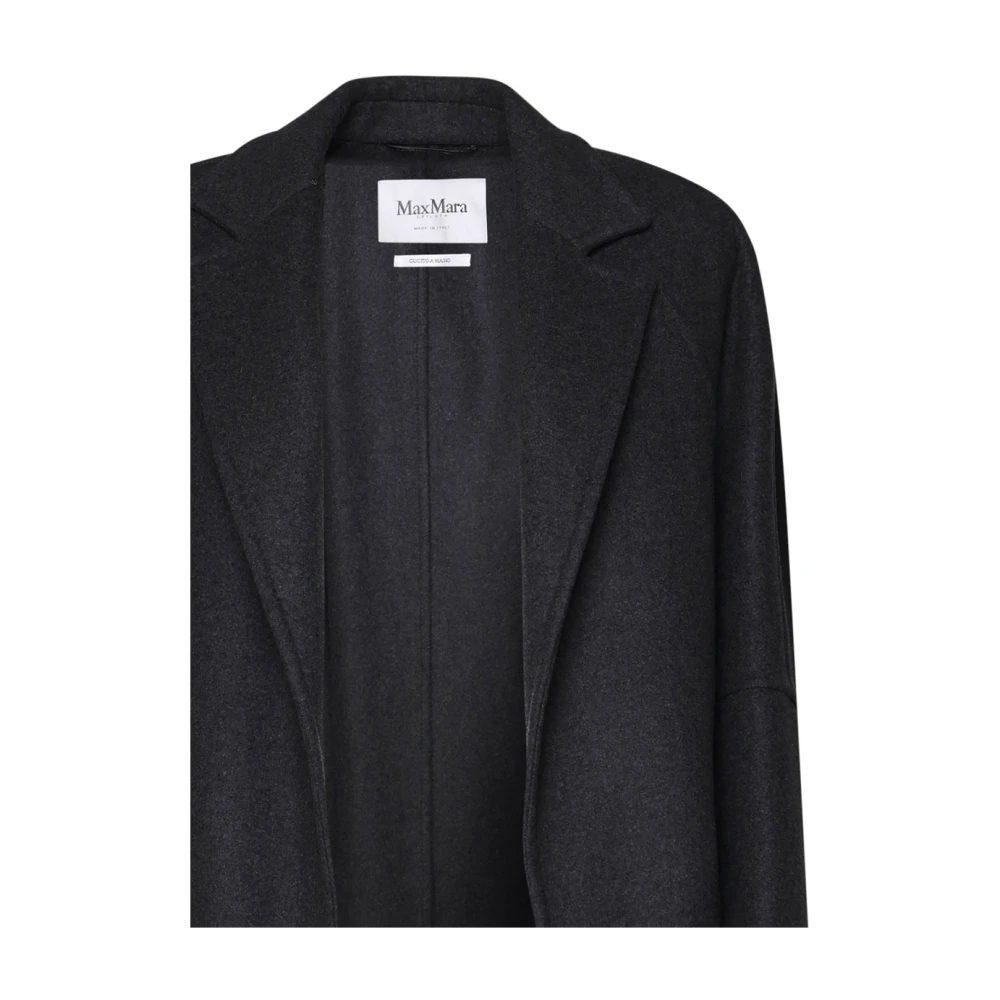 Max Mara Grijze Wollen Blend Open Jas Italië Gray Dames