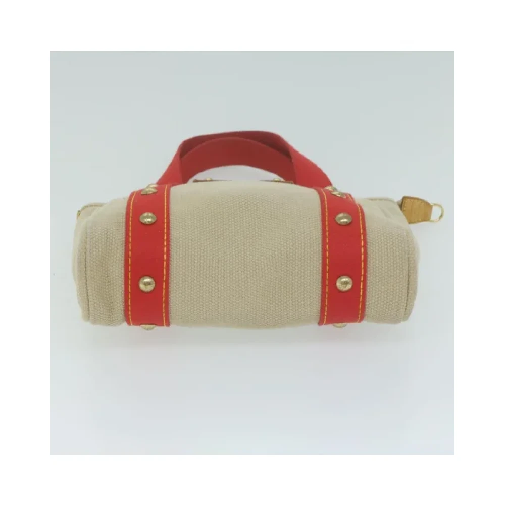 Louis Vuitton Vintage Pre-owned Cotton handbags Beige Dames