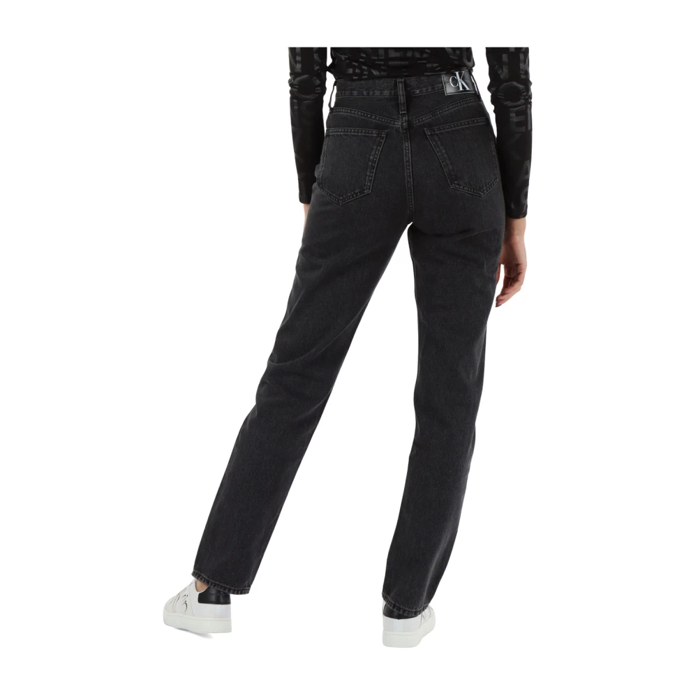 Calvin Klein Jeans Authentieke Slim Straight Jeans Black Dames