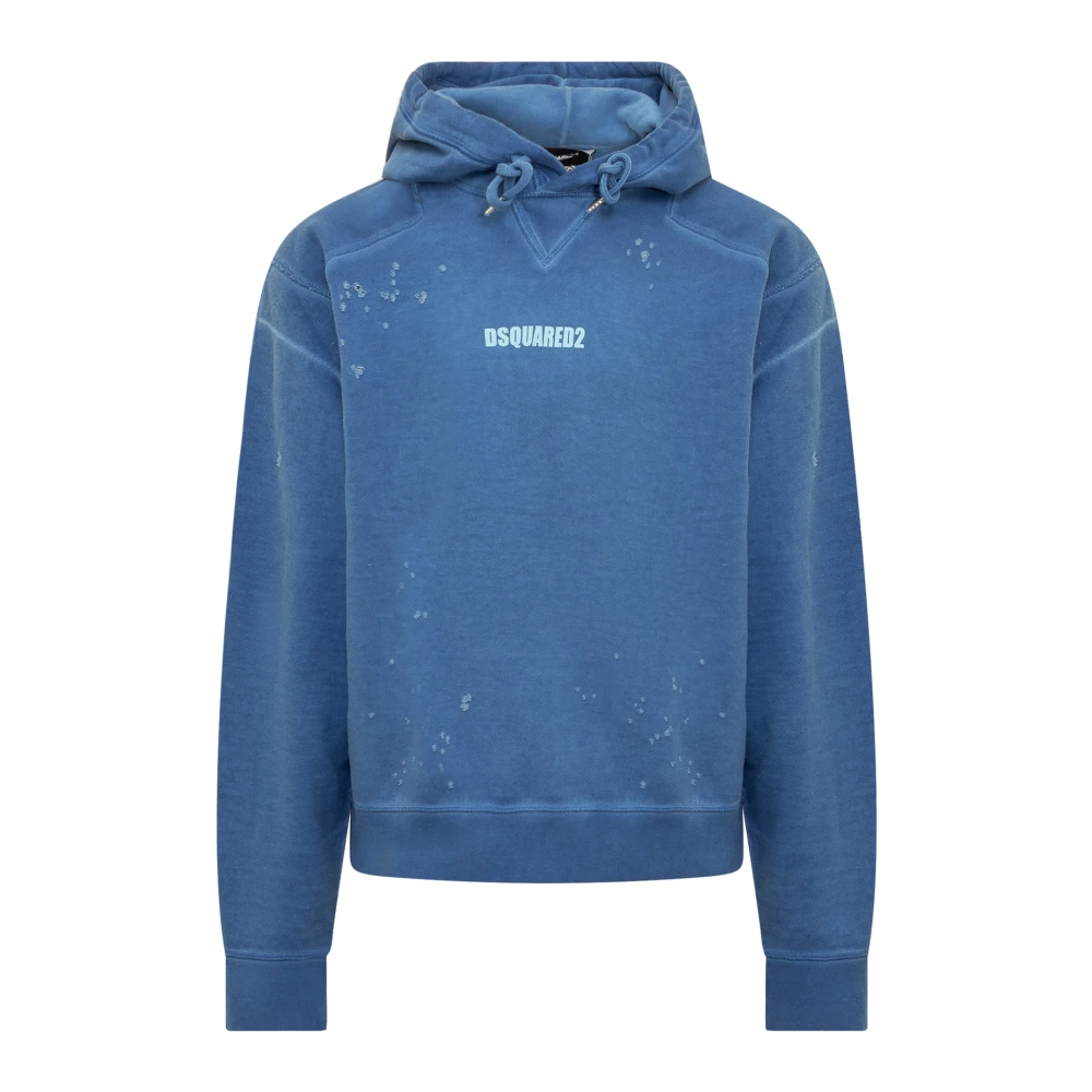 Dsquared2 Cipro Fit Hoodie Blue, Herr