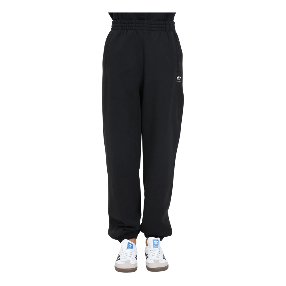 Adidas Originals Zwarte Fleece Loose Sweatpants Essentials Black Dames