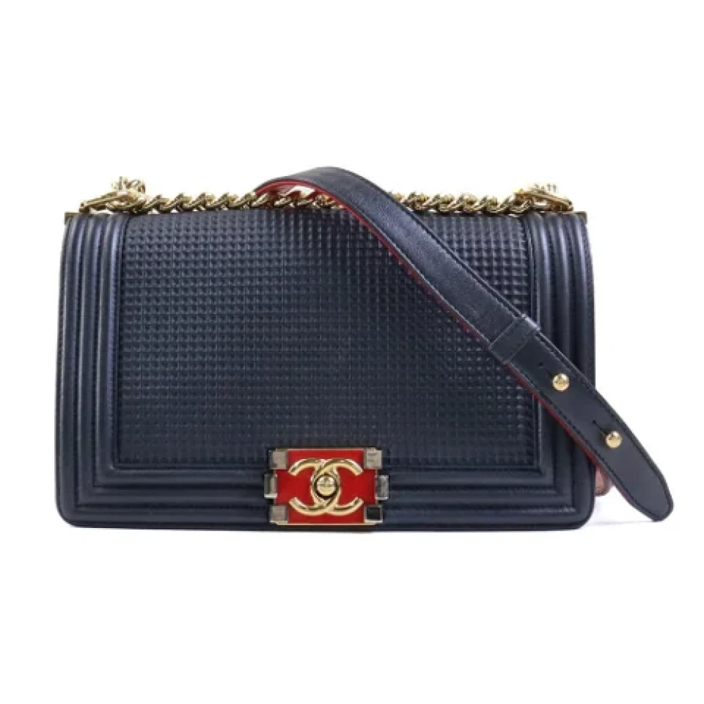 Chanel Vintage Pre-owned Leather chanel-bags Blue Dames