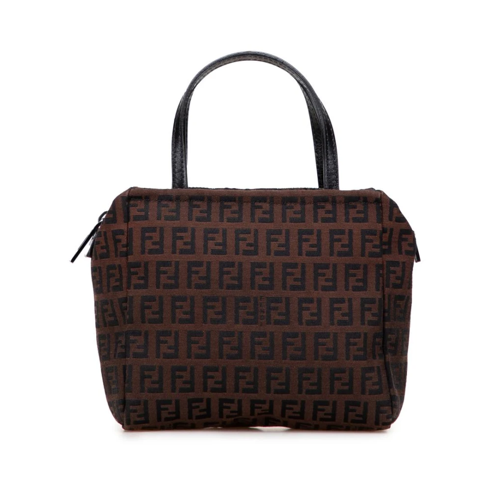 Fendi Vintage Women's Brown Pre-Owned Printed Fabric Handbag