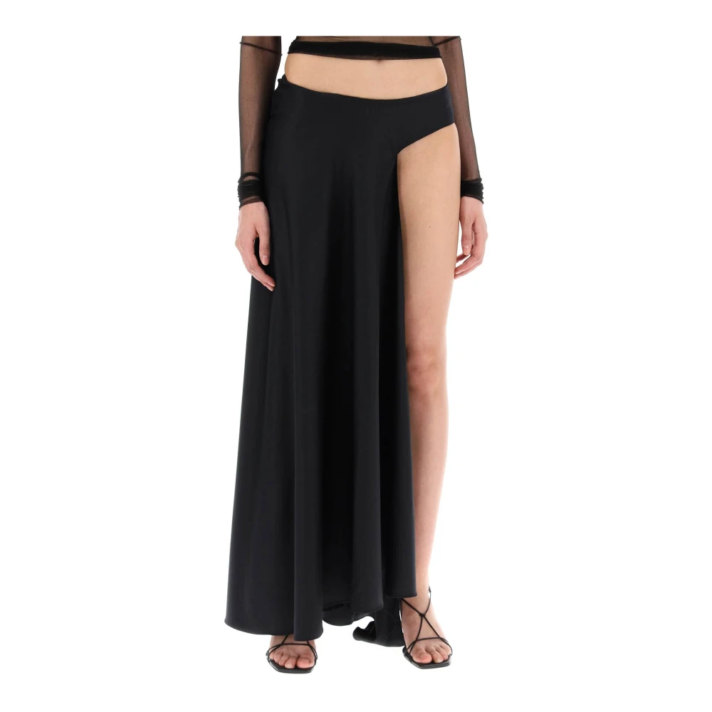 Christopher Esber Asymmetrische Wol Talus Maxi Rok Black Dames
