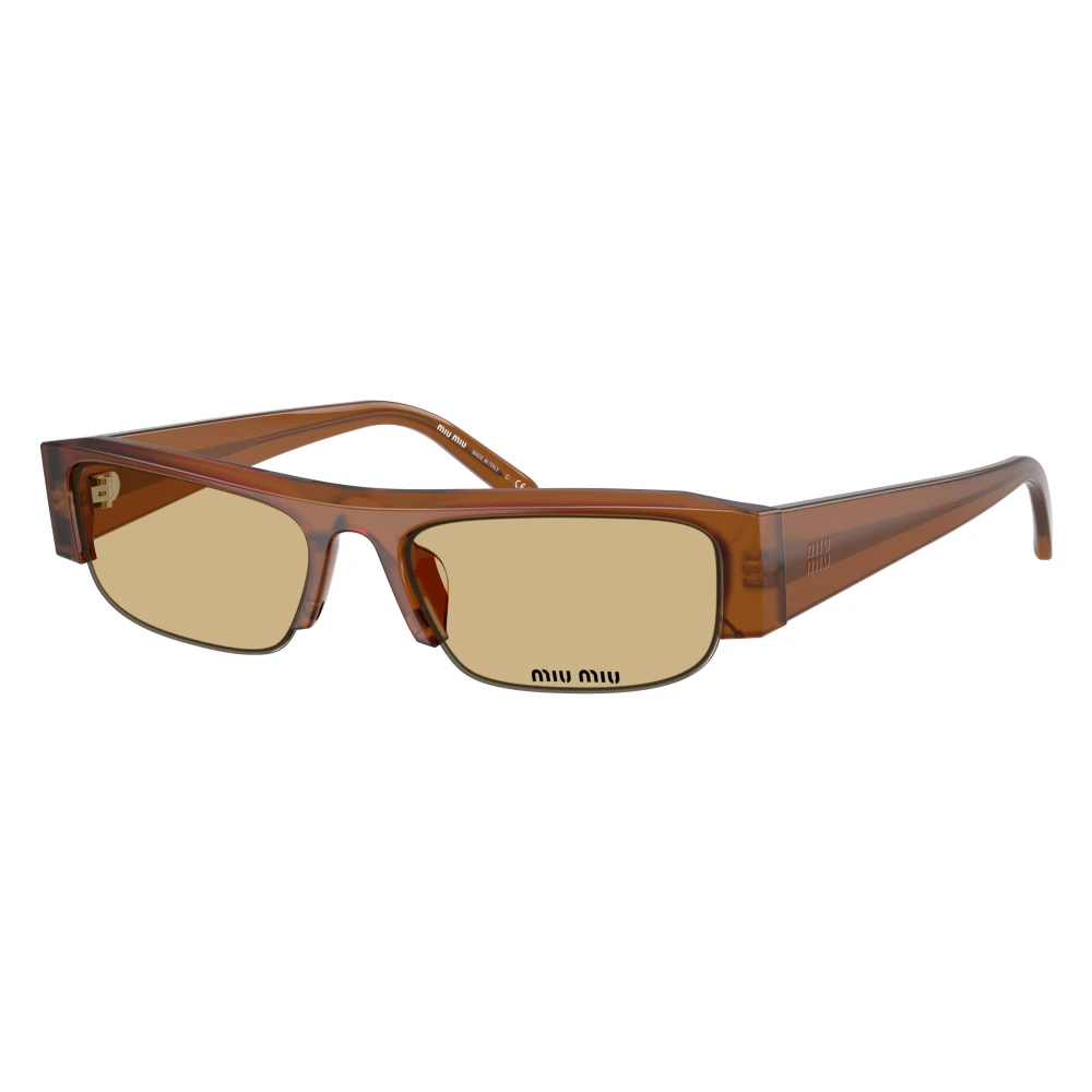Miu Miu Unisex Brown Rectangle Sunglasses - Sunglasses - 51 Mm - Accessories