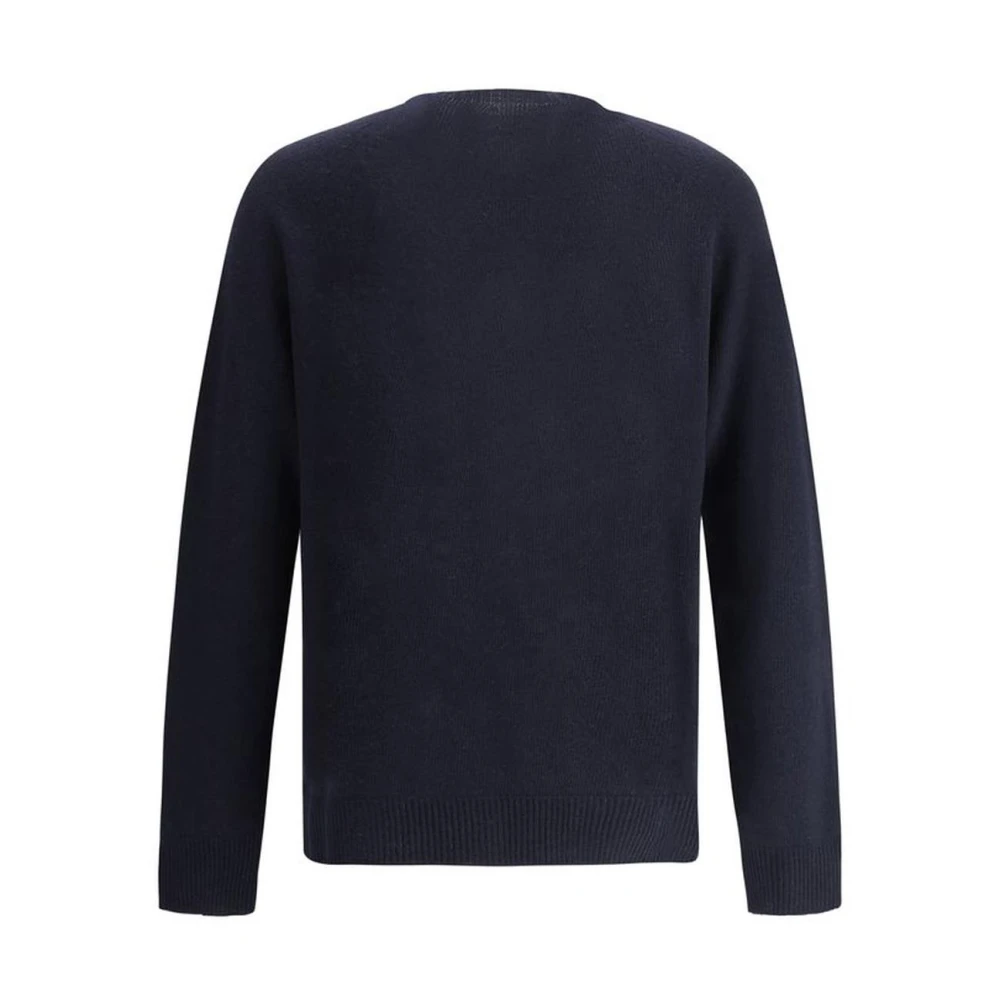 Jil Sander Geribbelde wollen trui Blue Heren