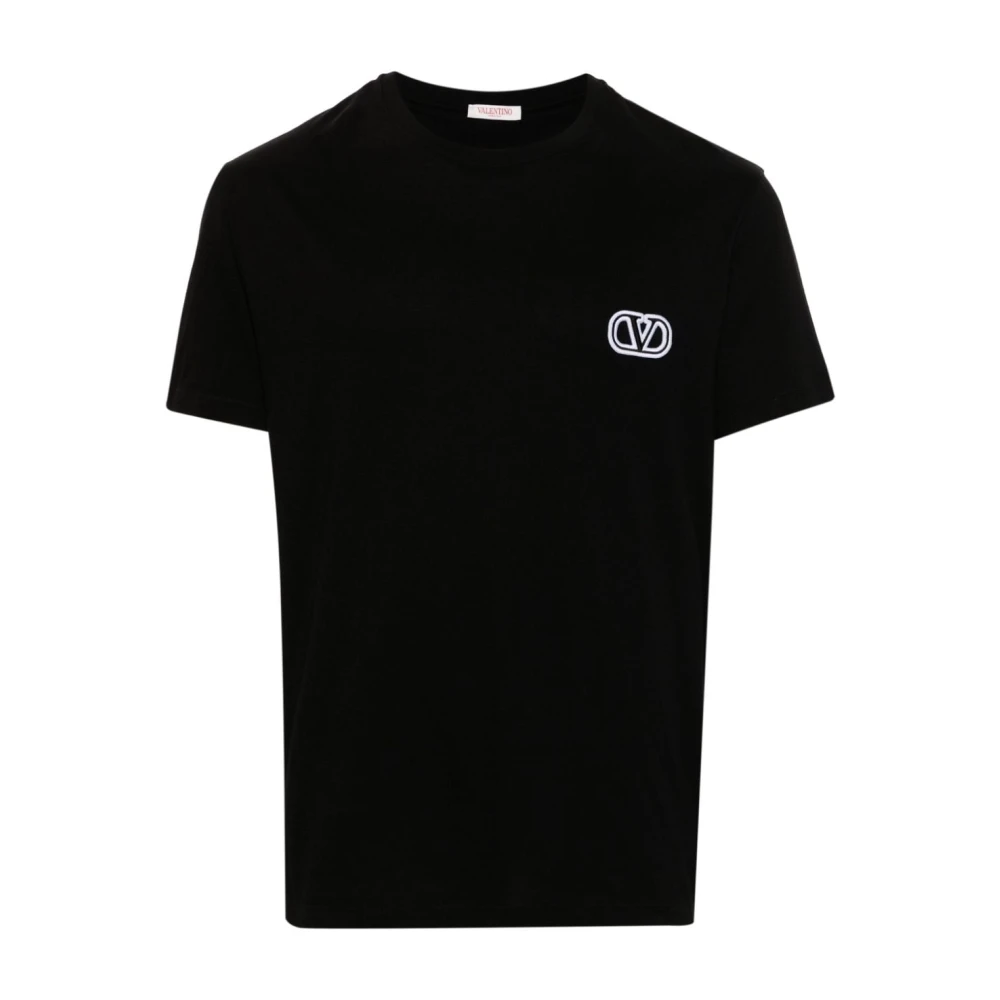 Valentino Svart T-shirt med VLogo-patch Black, Herr