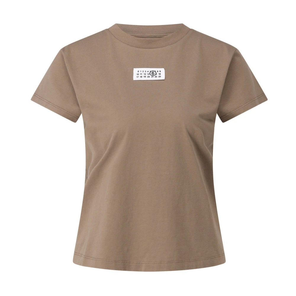 Maison Margiela Logo Patch Katoenen T-shirt Brown Dames