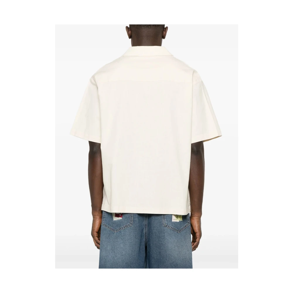 KidSuper Studios Illustration Print Camp Collar Shirt Beige Heren