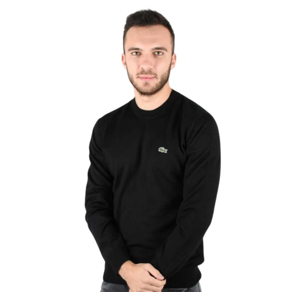 Lacoste Zwarte Ronde Hals Trui Black Heren