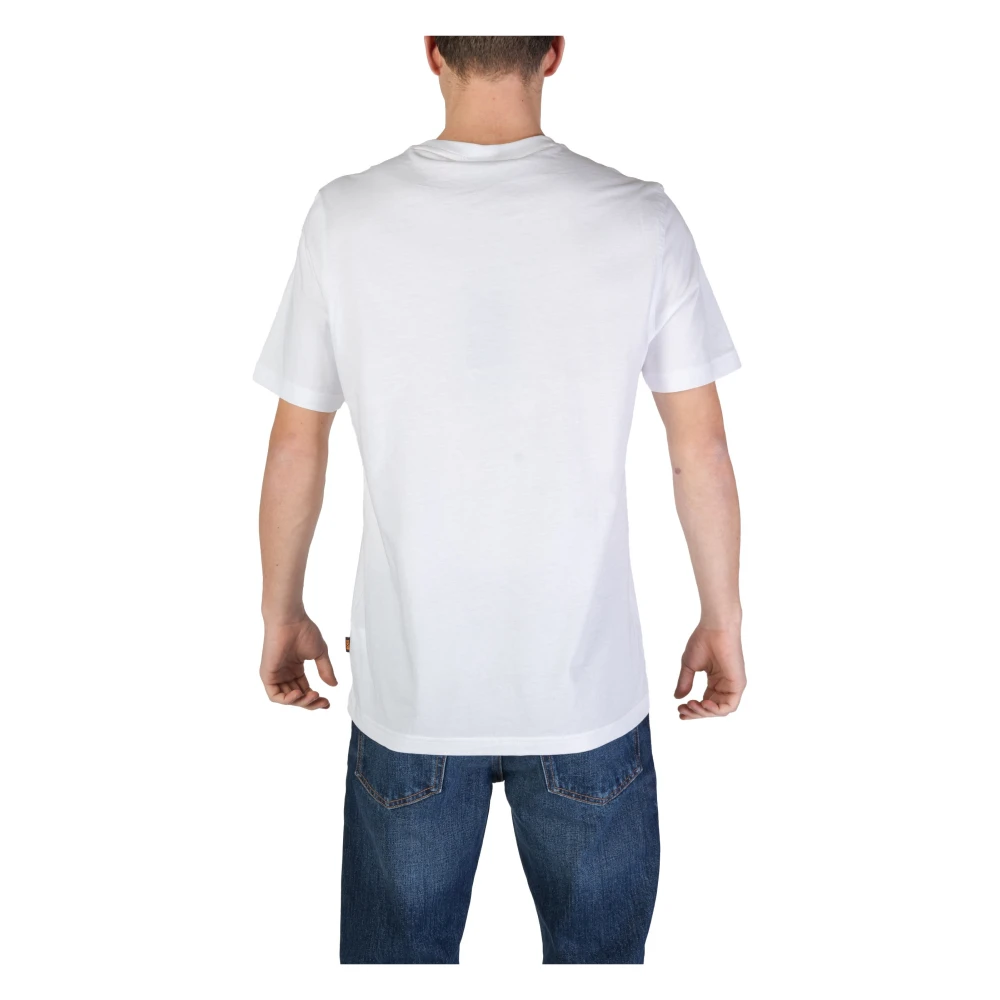 Hugo Boss Wit Bedrukt Katoenen T-shirt White Heren