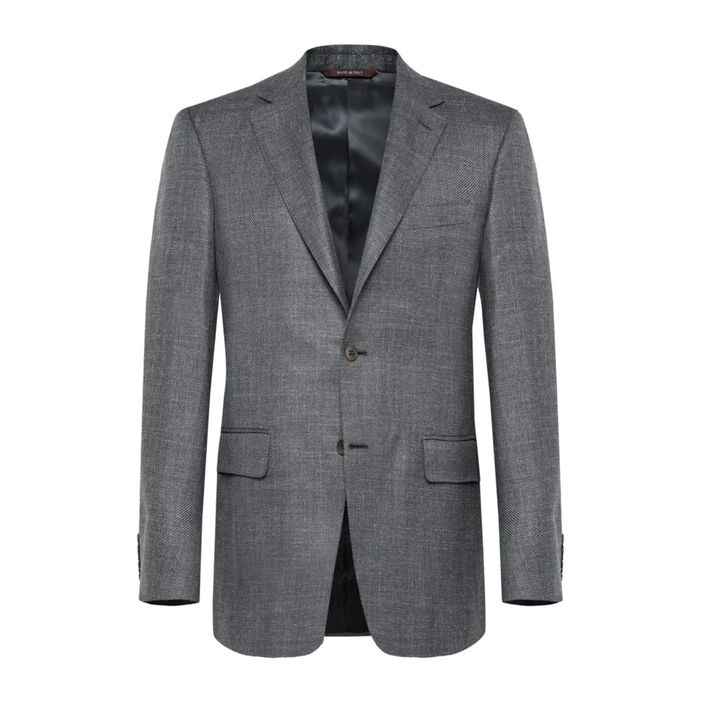 Canali Men's Gray Two-Button Single-Breasted Jacket - Blazers - 3XL - Jackets