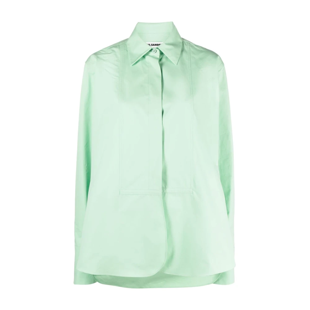 Jil Sander Oversized Groene Katoenen Shirt Green Dames
