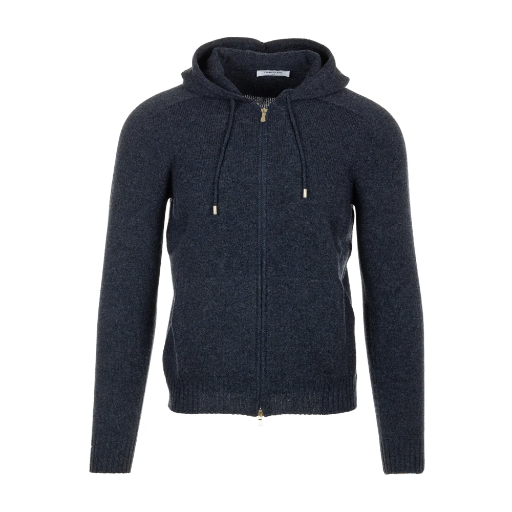 Gran Sasso Blauwe Trui met Capuchon Blue Heren
