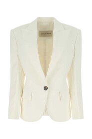 Blazer di miscela per viscosa elastica avorio