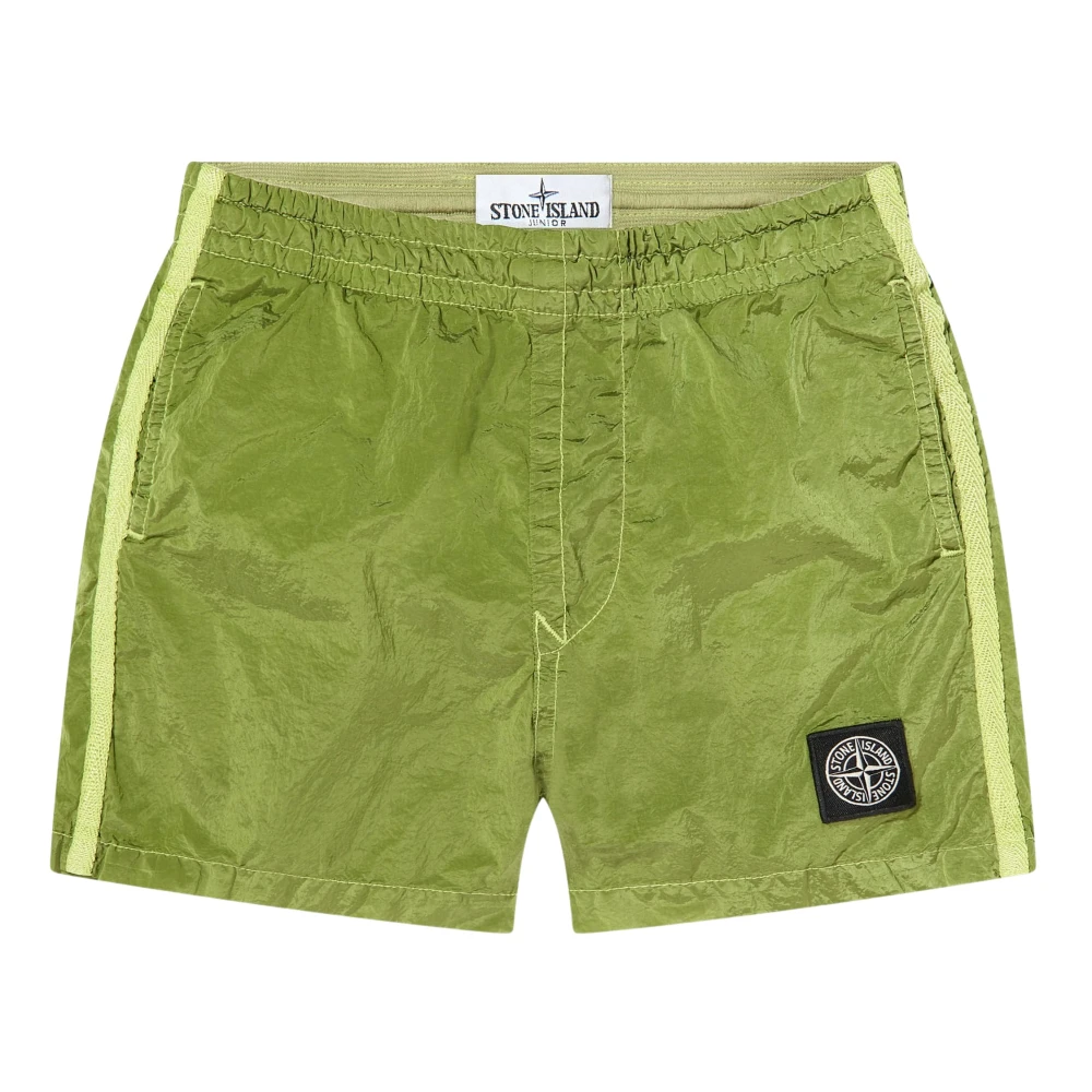 Stone Island Boys Green Compass Logo Swim Shorts - Kids Swimming Trunks - 12 Y - Kids