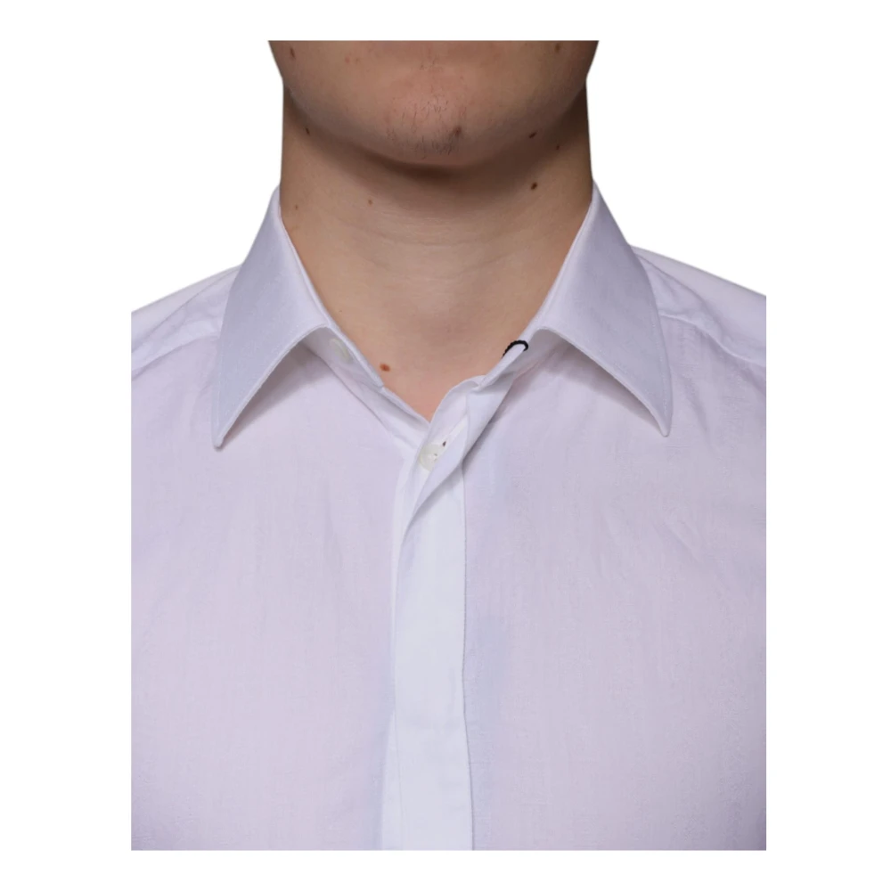 Dolce & Gabbana Witte Katoenen Overhemd Slim Fit White Heren