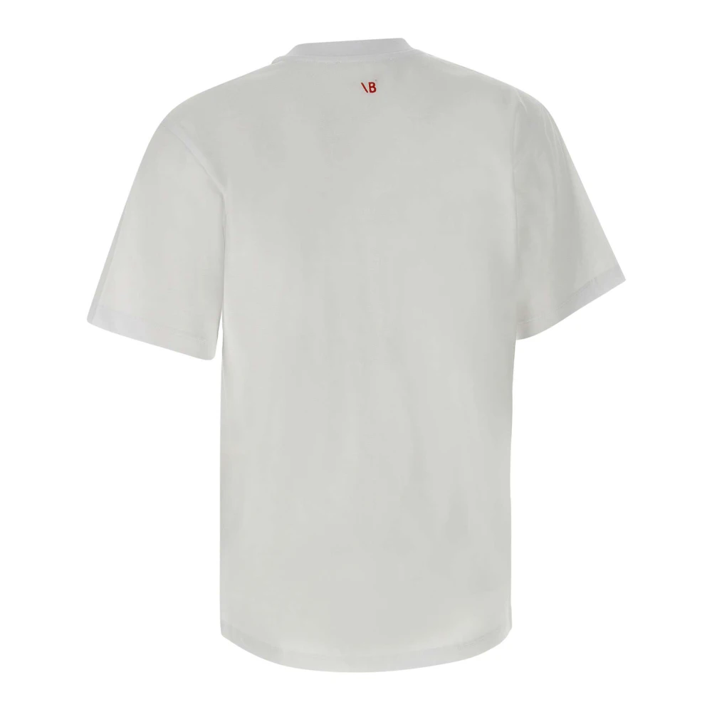 Victoria Beckham Wit Katoenen T-shirt met Logo White Dames