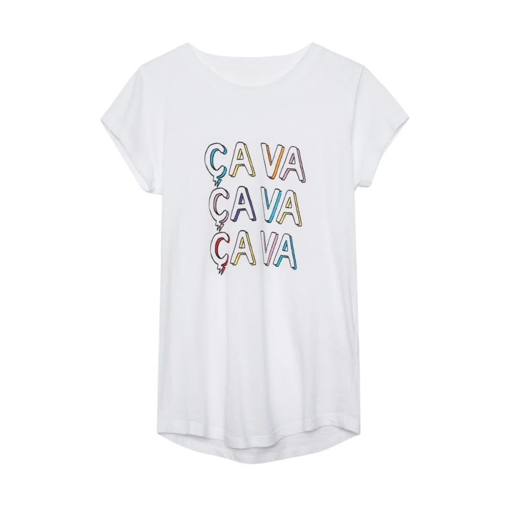 Zadig & Voltaire Cava T-Shirt - Stilren och Smal White, Dam