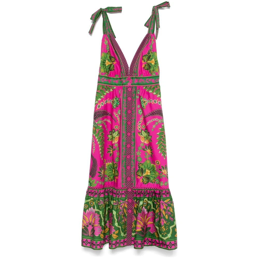 Farm Rio Fuchsia Roze Verstelbare Schouderband Jurk Multicolor Dames