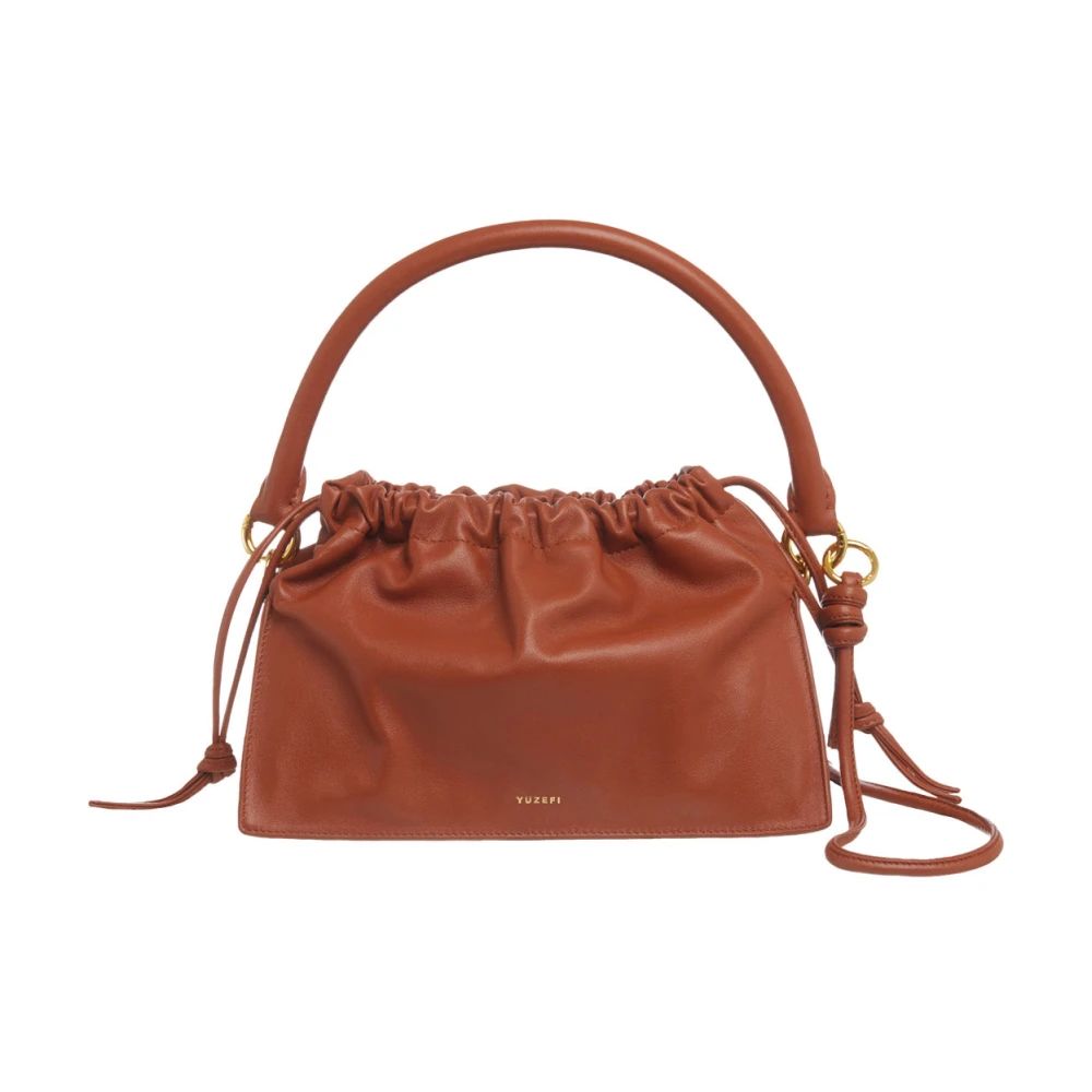 Yuzefi Women's Brown Handbags, One Size, Slouchy Structured Leather Handbag