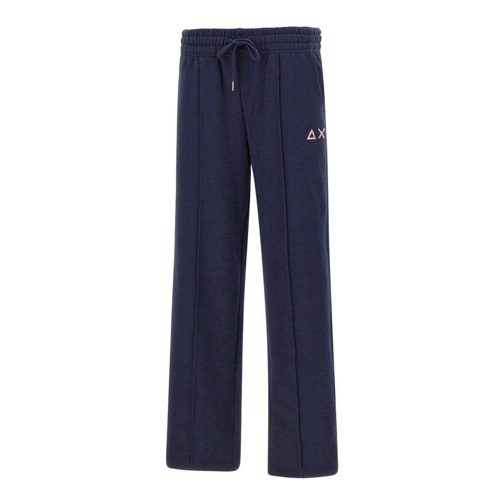 Sun68 Navy Blue Katoenen Jogger Broek Blue Dames