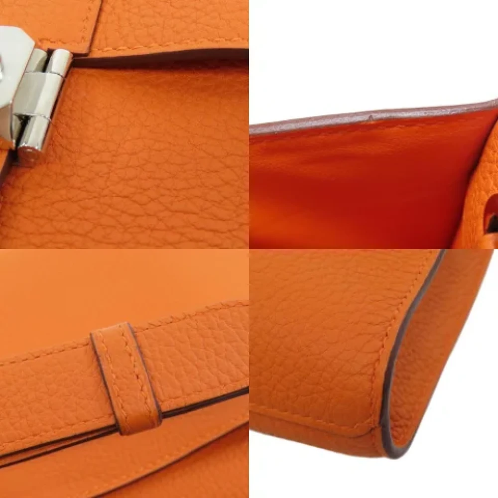 Hermès Vintage Pre-owned Leather shoulder-bags Orange Dames