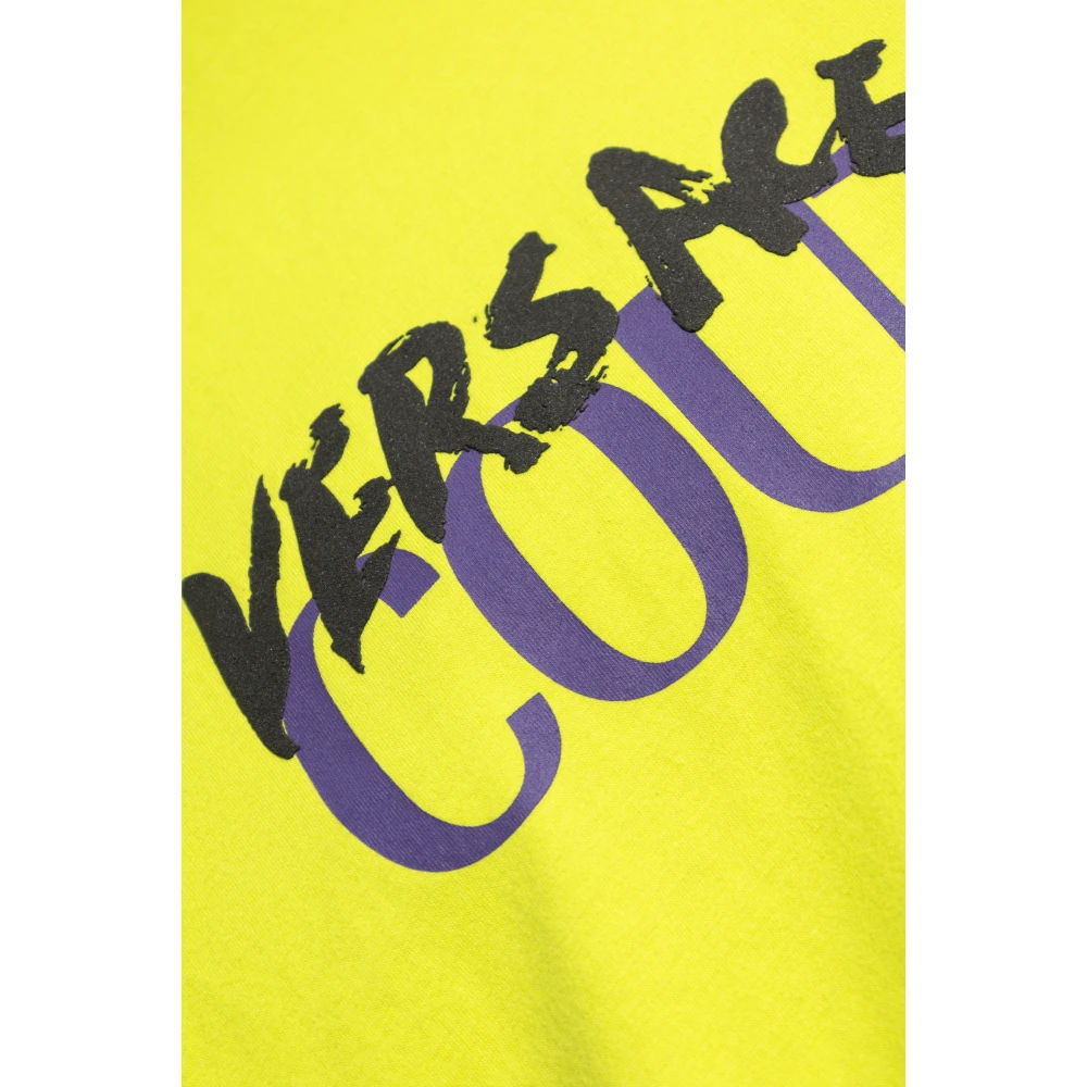 Versace Jeans Couture T-shirt met bedrukt logo Yellow Heren