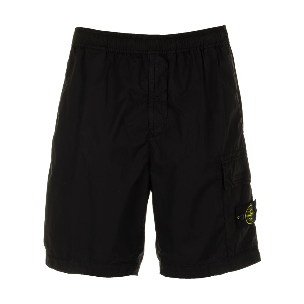 Stone Island Zwarte Bermuda Comfort Shorts Black Heren