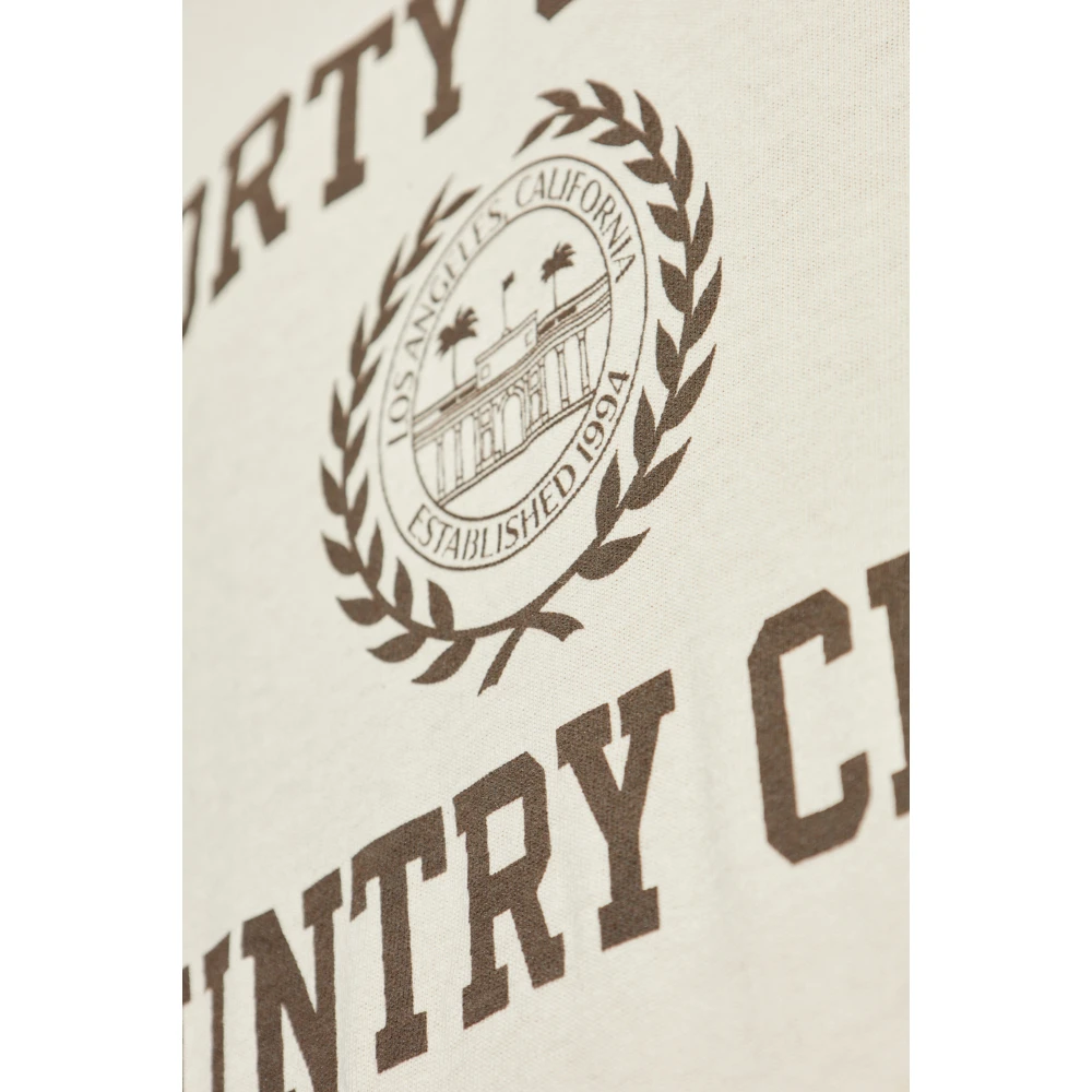 Sporty & Rich T-shirt uit de Varsity Crest collectie Beige Unisex