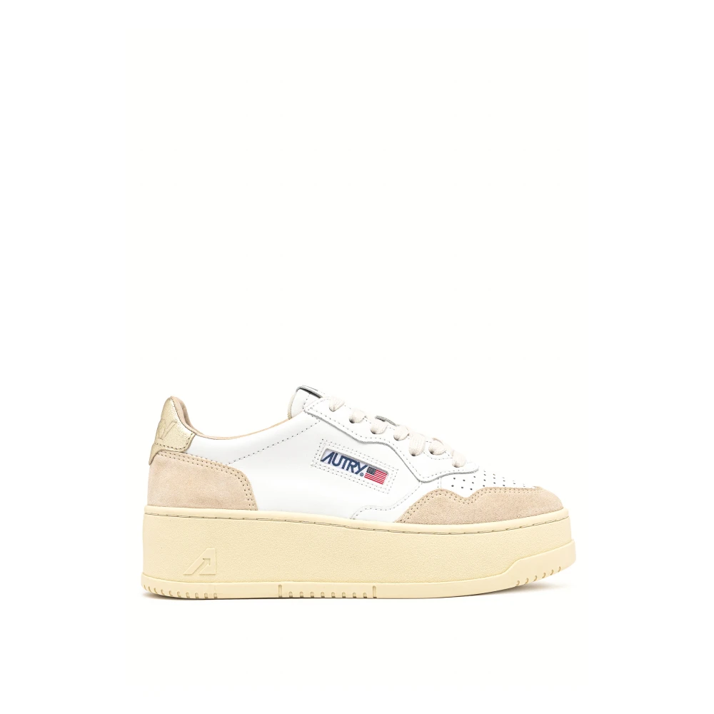 Autry White Leather Suede Platform Trainers - Female - Sneakers - White - 4 Uk - Shoes