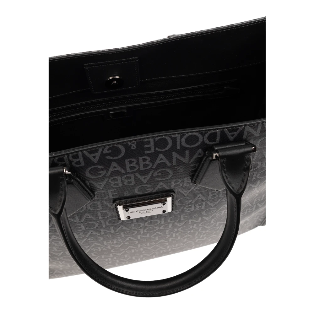 Dolce & Gabbana Shopper tas met monogram Gray Heren