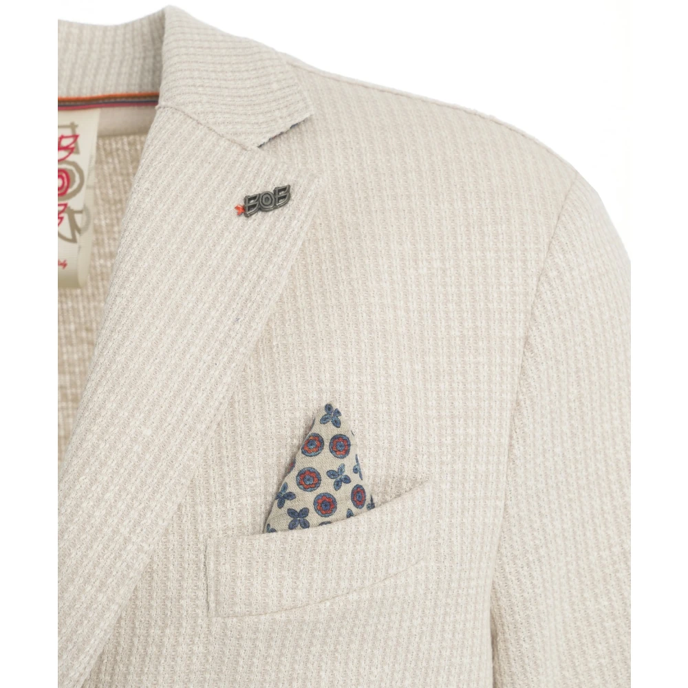 BOB Beige Linen Blend Blazer Beige Heren
